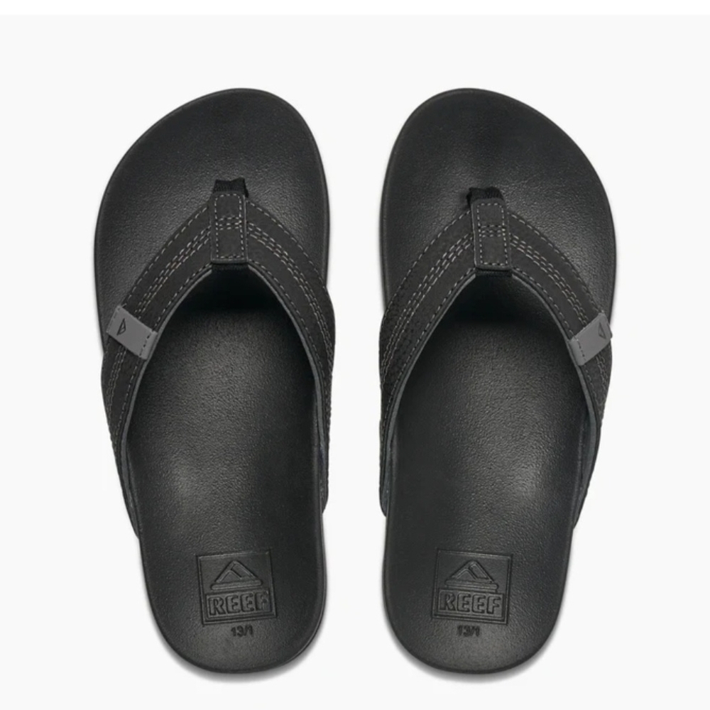 Reef Boys Charcoal Black Sandals Flipflops SIZE 6/7